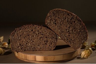 Black bread with hemp seeds