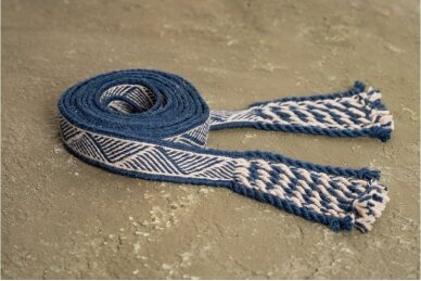 Woven wool band with plowed fields (blue)