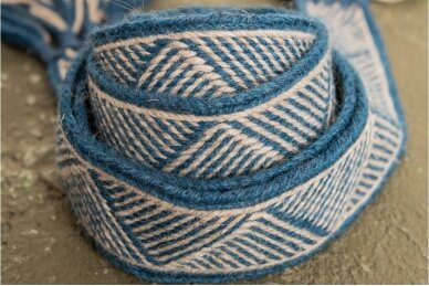 Woven wool band with plowed fields (blue, short) 3